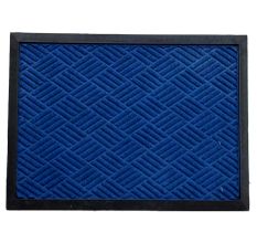 SWHF Premium Poly Propylene and Rubber Quirky Design Door and Floor Mat : Navy Blue Diamond